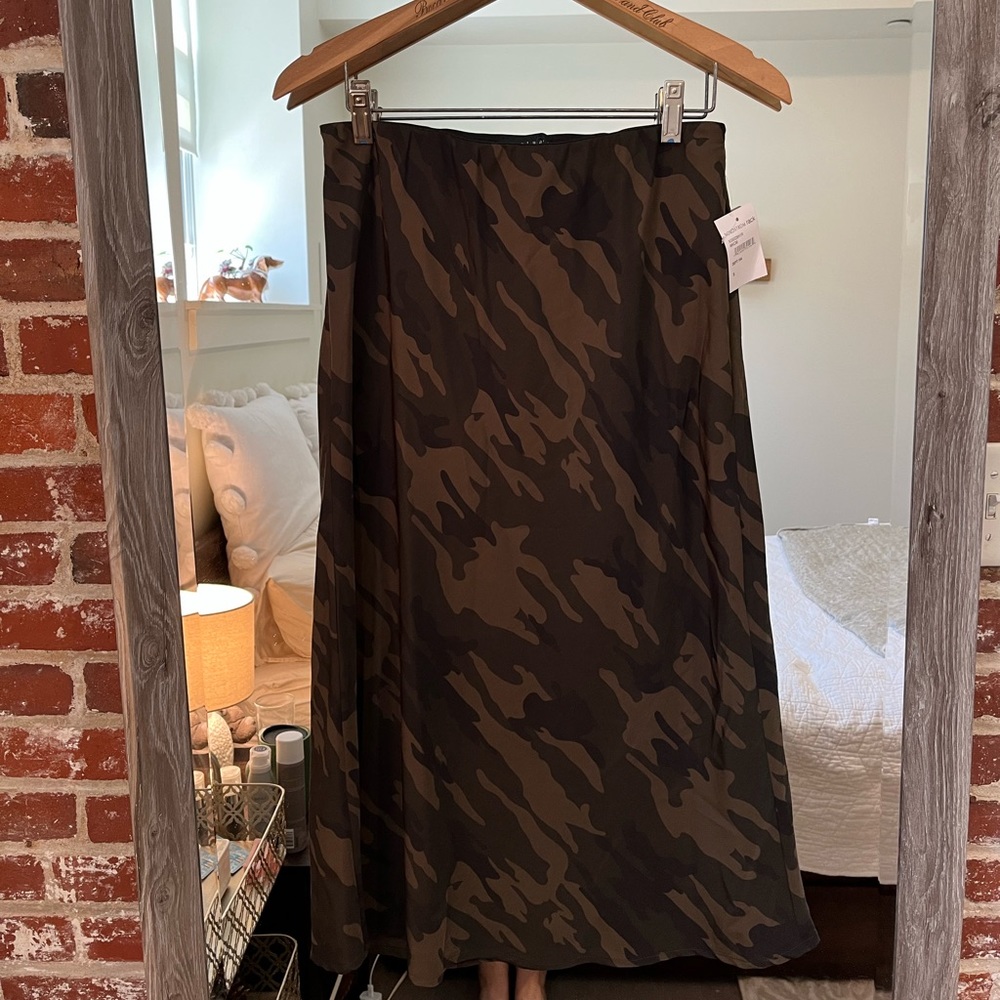 NWT Green Camo Sanctuary Midi Skirt